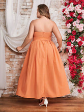 Double Crazy Plus Size Women's Solid Color Strapless Evening Party Dress
